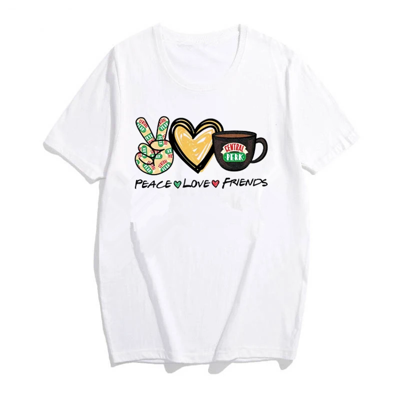 Peace Love Friends Shirt Funny Tv Show Friends Inspired T-shirt Central Perk Cooffe Shop Shirts Kawaii Vintage Tops
Peace Love Friends Shirt Funny Tv Show Friends Inspired T-shirt Central Perk Cooffe Shop Shirts Kawaii Vintage Tops