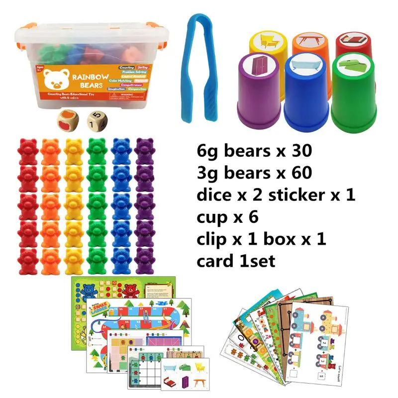 Children Montessori Toy 1 set Boxed Counting Bear Montessori Educational Cognition Rainbow Matching Game Educational Toys Gifts
Children Montessori Toy 1 set Boxed Counting Bear Montessori Educational Cognition Rainbow Matching Game Educational Toys Gifts