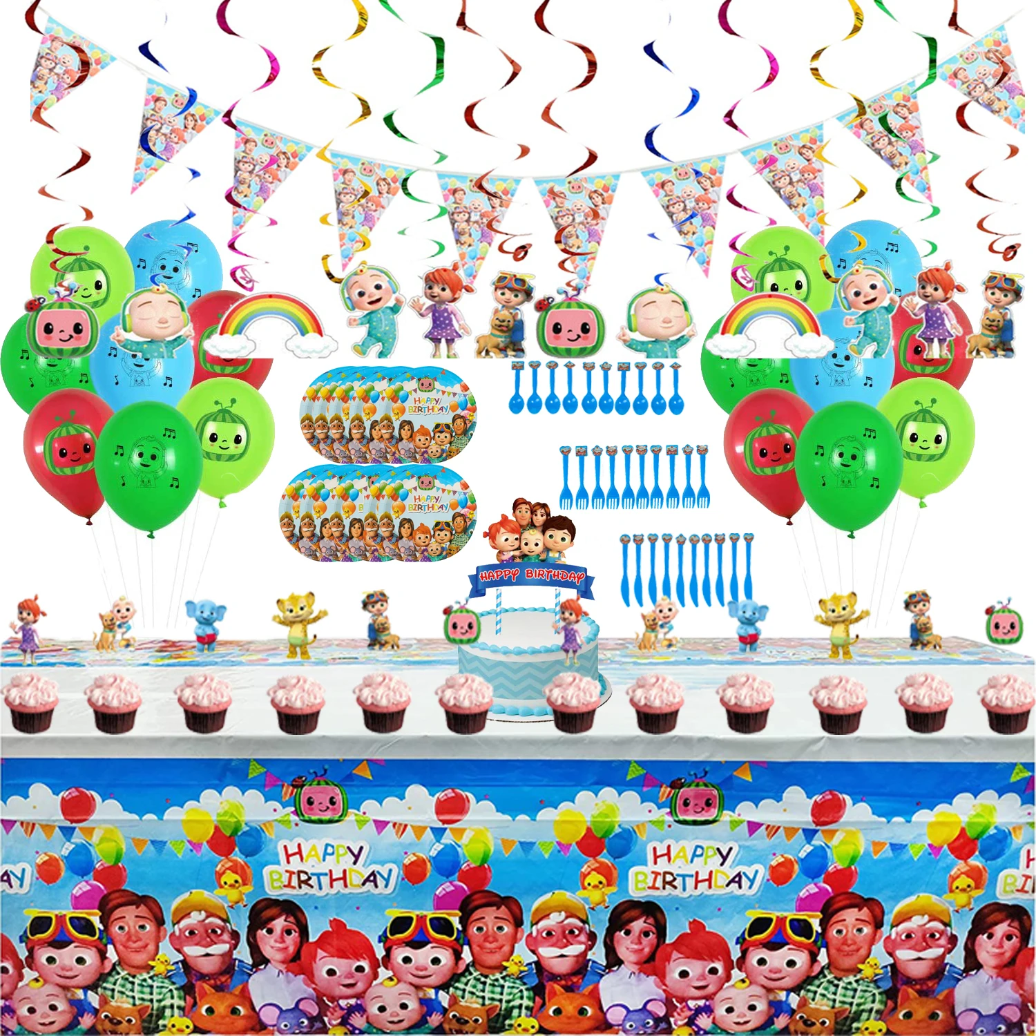 108Pcs Cocomelon Theme Party Supplies Disposable Tableware Set Plate Banners Balloons Happy Birthday Kid’s Favorite Decoration
108Pcs Cocomelon Theme Party Supplies Disposable Tableware Set Plate Banners Balloons Happy Birthday Kid’s Favorite Decoration