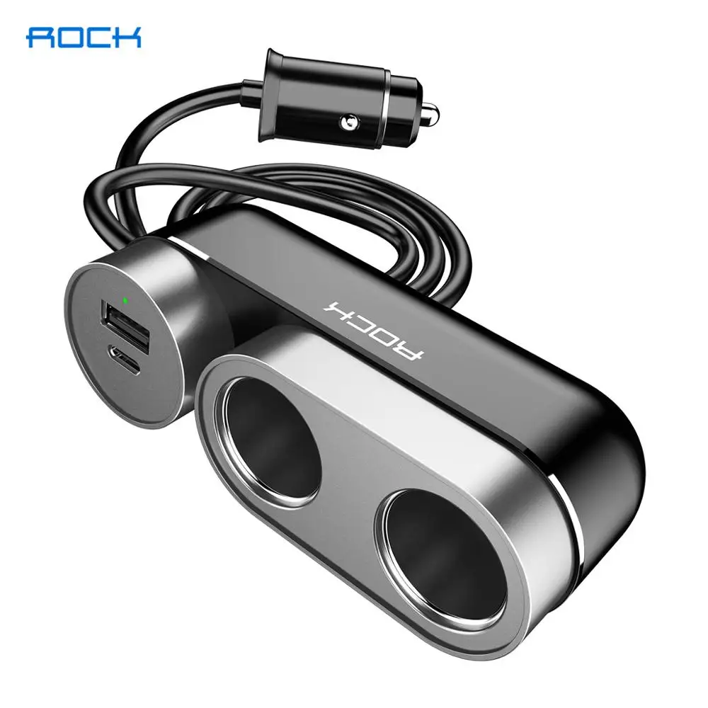 ROCK 2 в 1 Разветвитель Прикуривателя 100 a Вт USB Автомобильное зарядное устройство адаптер питания PD Type c зарядное устройство Авто Зарядка прику...
ROCK 2 в 1 Разветвитель Прикуривателя 100 a Вт USB Автомобильное зарядное устройство адаптер питания PD Type c зарядное устройство Авто Зарядка прику...