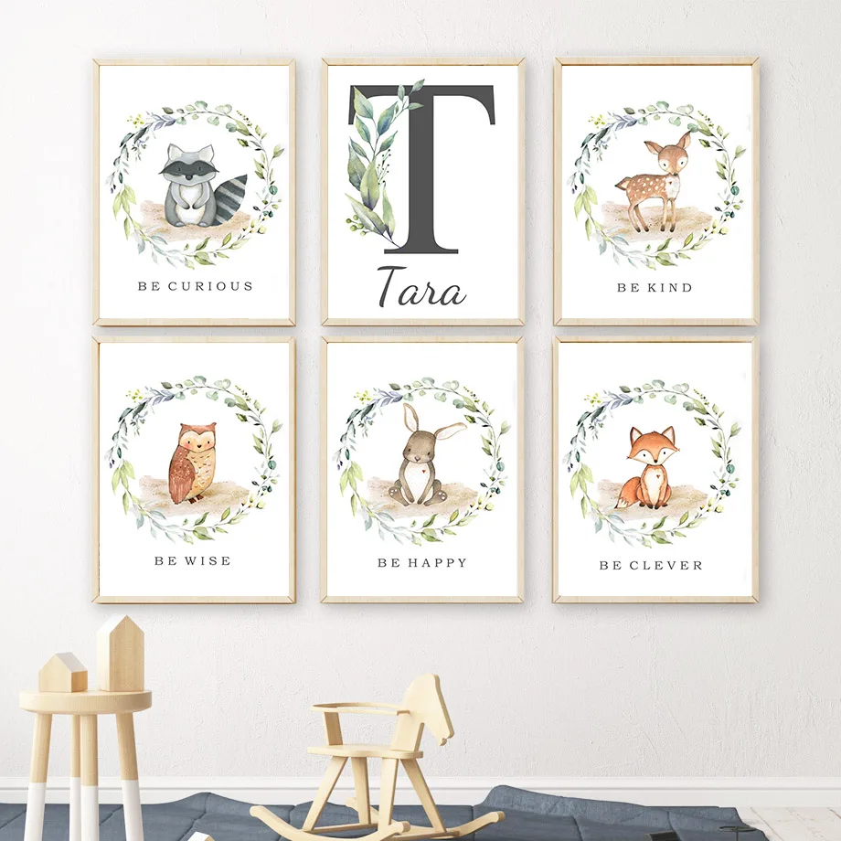 Rabbit Fox Raccoon Deer Bear Name Custom Wall Art Canvas Painting Nordic Posters And Prints Wall Pictures Baby Kids Room Decor
Rabbit Fox Raccoon Deer Bear Name Custom Wall Art Canvas Painting Nordic Posters And Prints Wall Pictures Baby Kids Room Decor