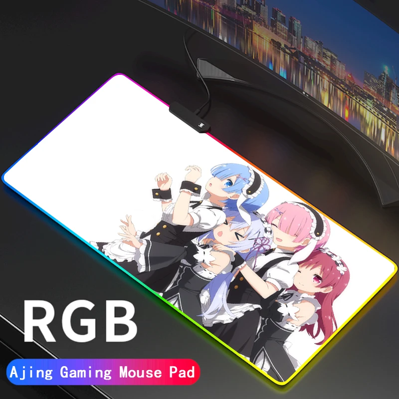 Большой компьютерный коврик Rem с аниме «Re:Zero» для клавиатуры, Rgb, светящийся светодиодный коврик для мыши Emilia, игровой светящийся Коврик Для Мыши с USB для компьютерных игр
Большой компьютерный коврик Rem с аниме «Re:Zero» для клавиатуры, Rgb, светящийся светодиодный коврик для мыши Emilia, игровой светящийся Коврик Для Мыши с USB для компьютерных игр
