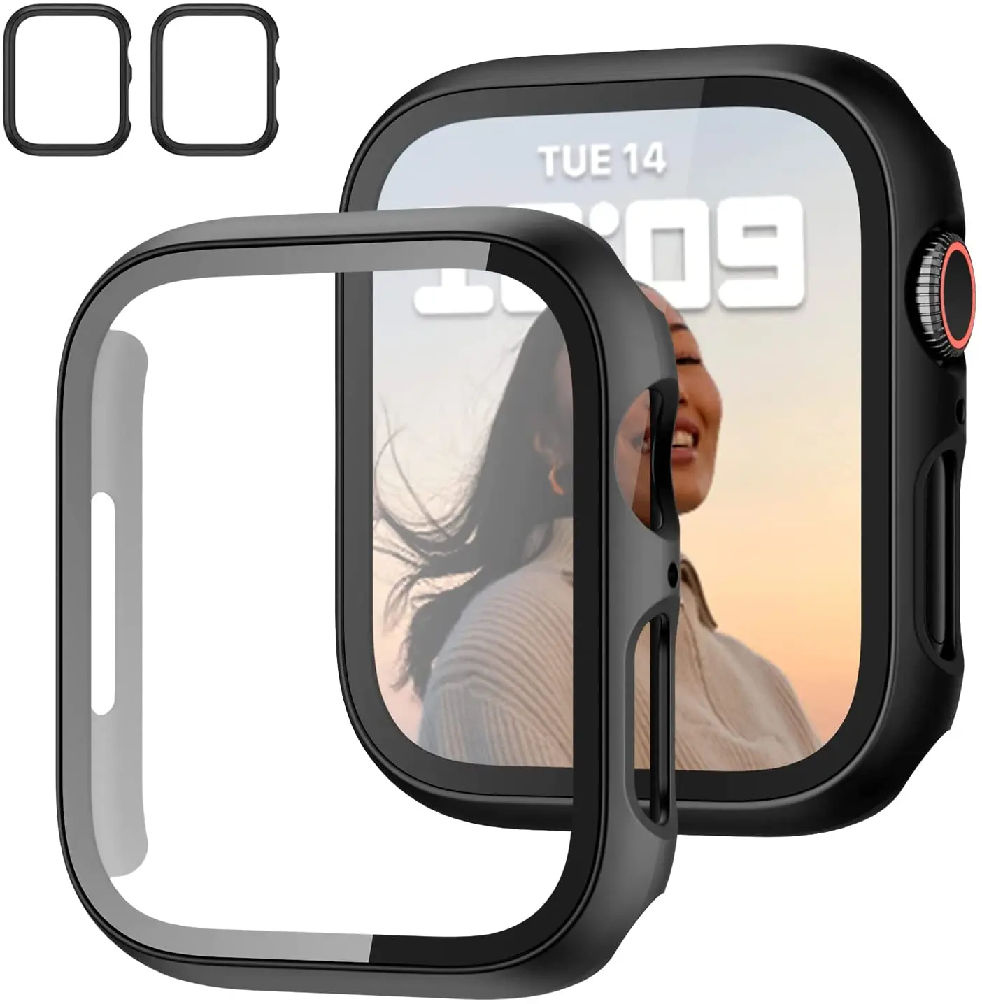 2 Pack Case with Tempered Glass Screen for Apple Watch 7 41mm 45mm, Slim Full Coverage Hard PC Protective HD Ultra-Thin Cover
2 Pack Case with Tempered Glass Screen for Apple Watch 7 41mm 45mm, Slim Full Coverage Hard PC Protective HD Ultra-Thin Cover