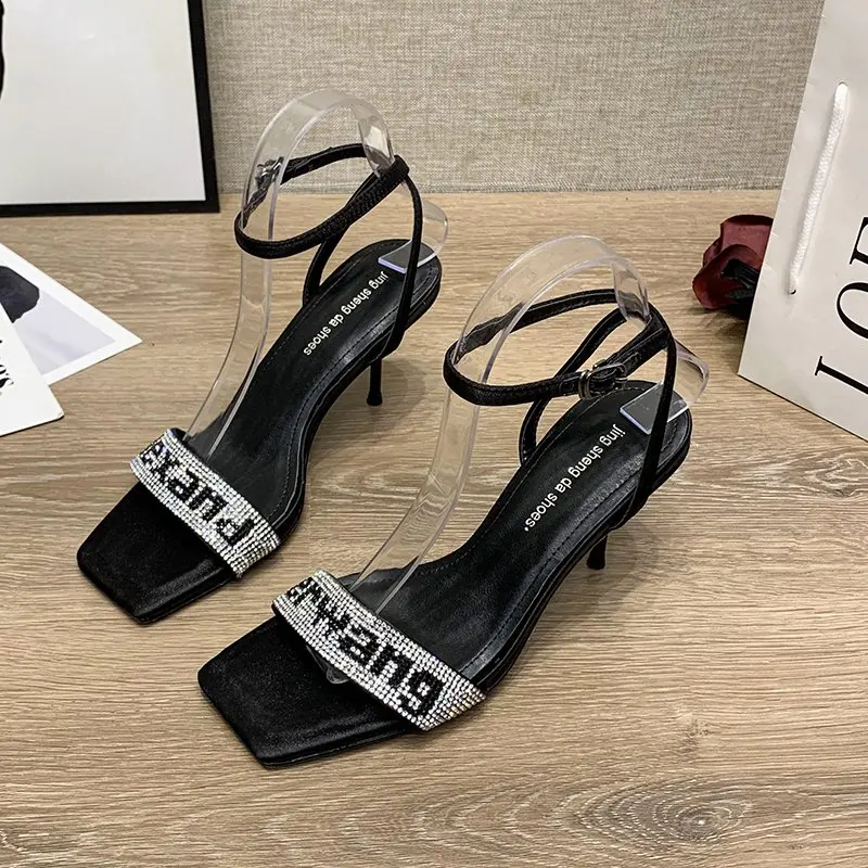 Women High-heeled Sandals 2021 Summer Shoes Sexy Sandals Slim Heel Ultra High Heel Suede Open Toe One-character Rhinestone Heels
Women High-heeled Sandals 2021 Summer Shoes Sexy Sandals Slim Heel Ultra High Heel Suede Open Toe One-character Rhinestone Heels