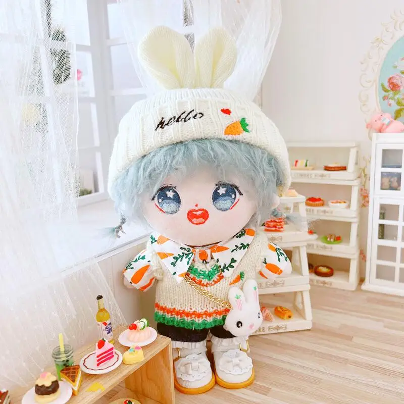 White rabbit ears wool hat 20cm suit 20cm baby clothes star cotton doll clothes doll accessories
White rabbit ears wool hat 20cm suit 20cm baby clothes star cotton doll clothes doll accessories