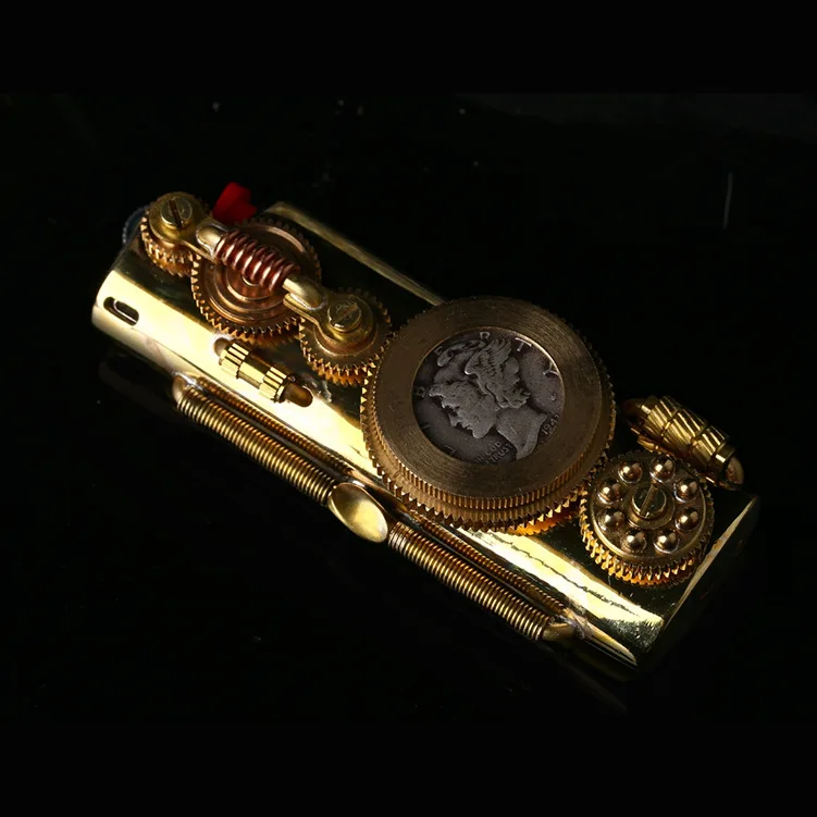 Kerosene lighter metal brass DIY punk gear series J3 five tooth linkage disposable flame proof sleeve
Kerosene lighter metal brass DIY punk gear series J3 five tooth linkage disposable flame proof sleeve