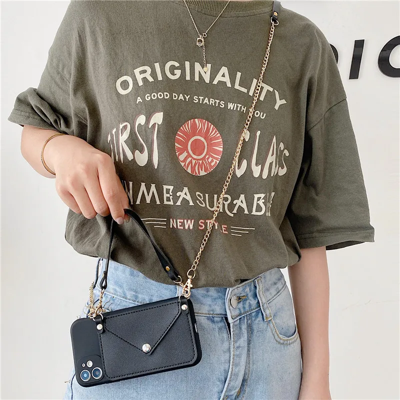 Cute Chain crossbody Wrist Strap wallet Lanyard soft phone Case For iPhone 12 11 Pro Max 2 X XR XS Max 7 8 6s Plus Card Holder
Cute Chain crossbody Wrist Strap wallet Lanyard soft phone Case For iPhone 12 11 Pro Max 2 X XR XS Max 7 8 6s Plus Card Holder