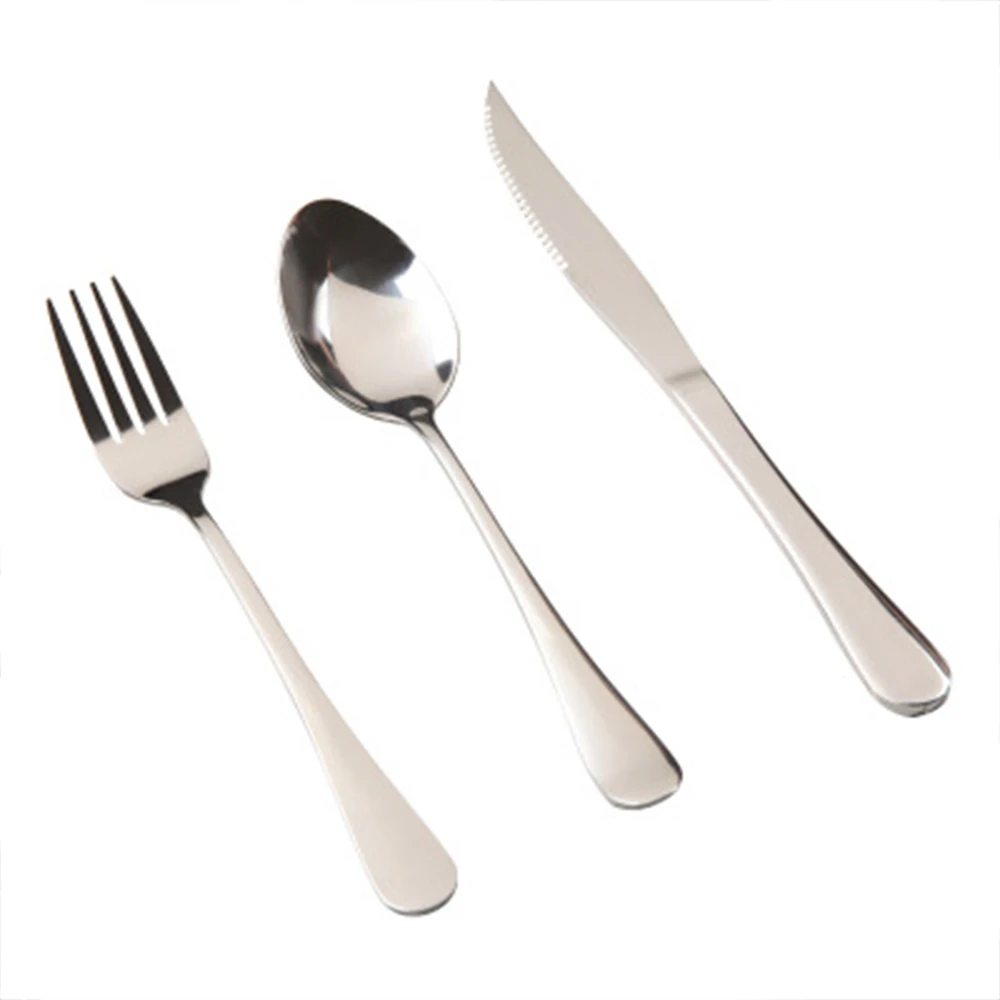 3PCS Stainless Steel Tableware Knife Fork Spoon Silver Steak Knife And Fork Set Western Tableware Kitchen Portable
3PCS Stainless Steel Tableware Knife Fork Spoon Silver Steak Knife And Fork Set Western Tableware Kitchen Portable