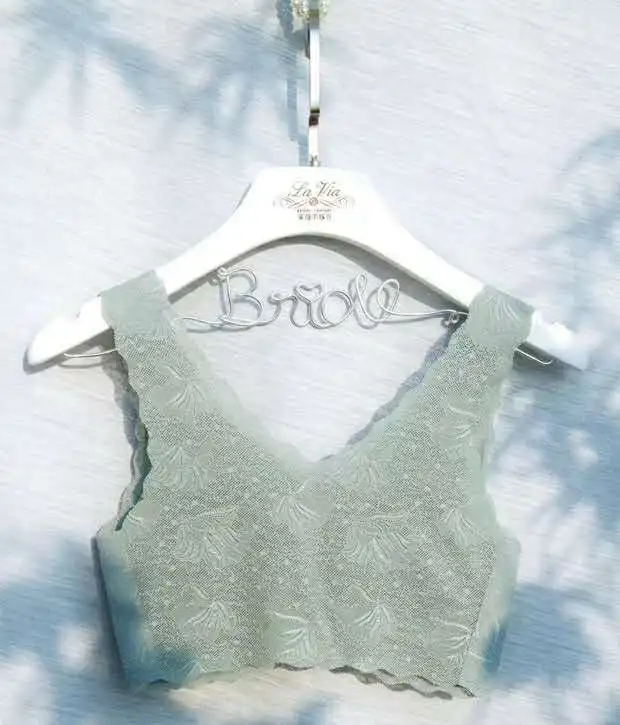 Women's Bra Kissyplatinum Underwear Traceless Lace Sexy Sports Thin Section Ladies Bra Set