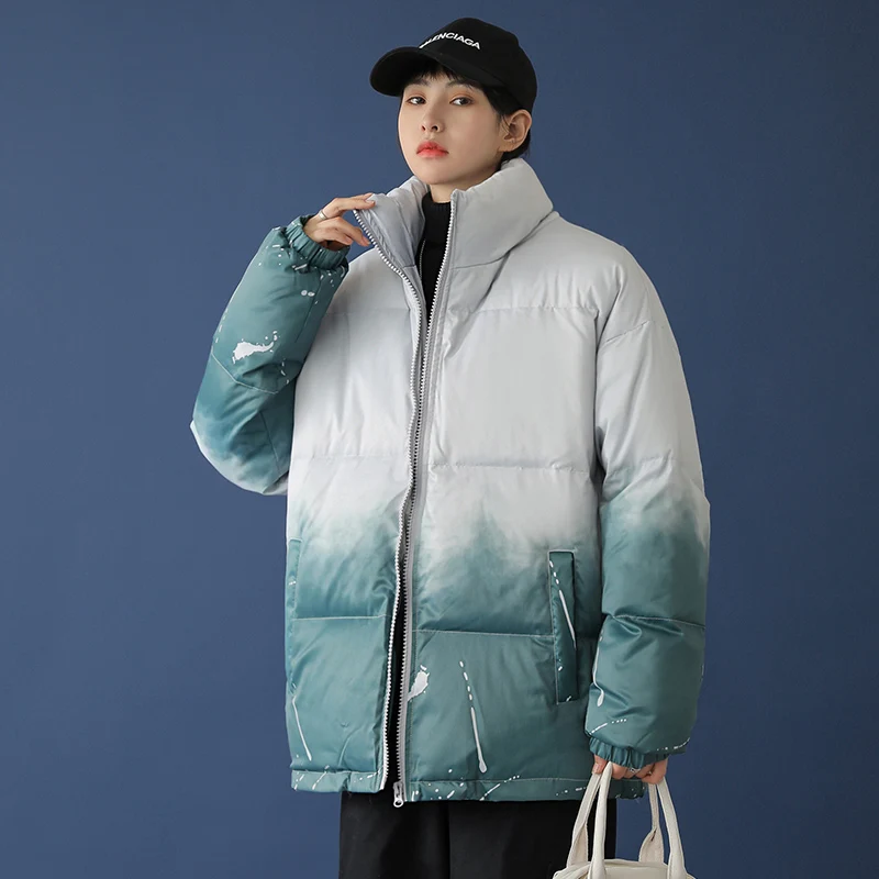

Пуховая парка премиум-класса, мужское зимнее пальто, теплая утепленная модная куртка в стиле хип-хоп, свободная куртка-блузон на молнии, Муж...