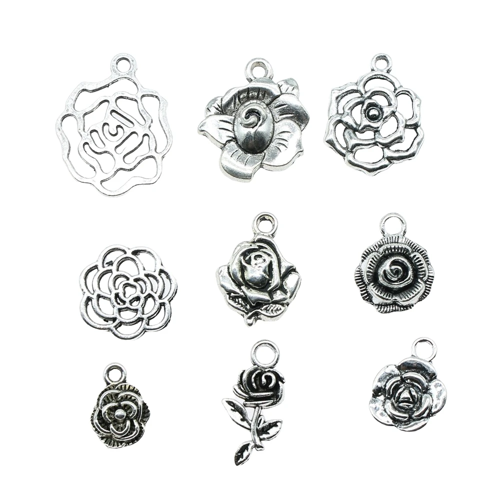 20pcs Flower Charms Antique Silver Color Rose Flower Charms Pendants For Bracelets Flower Rose Charms Making Jewelry
20pcs Flower Charms Antique Silver Color Rose Flower Charms Pendants For Bracelets Flower Rose Charms Making Jewelry