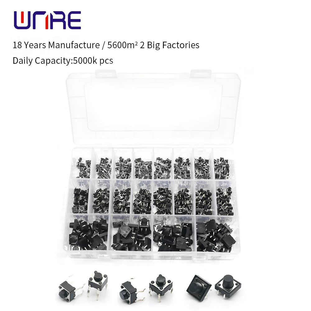 20 Models 380 Pcs 4.5*4.5 6*6 12X12 Tact Switch Tactile Push Button Switch Kit, Height: 4.3~10MM DIP 4P Micro Switch Key Switch
20 Models 380 Pcs 4.5*4.5 6*6 12X12 Tact Switch Tactile Push Button Switch Kit, Height: 4.3~10MM DIP 4P Micro Switch Key Switch