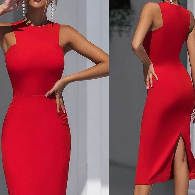 Mandylandy Dress Summer Fashion Solid Color O-Neck High Waist Split Dress Women's Sexy Sleeveless Slim Dress
Mandylandy Dress Summer Fashion Solid Color O-Neck High Waist Split Dress Women's Sexy Sleeveless Slim Dress