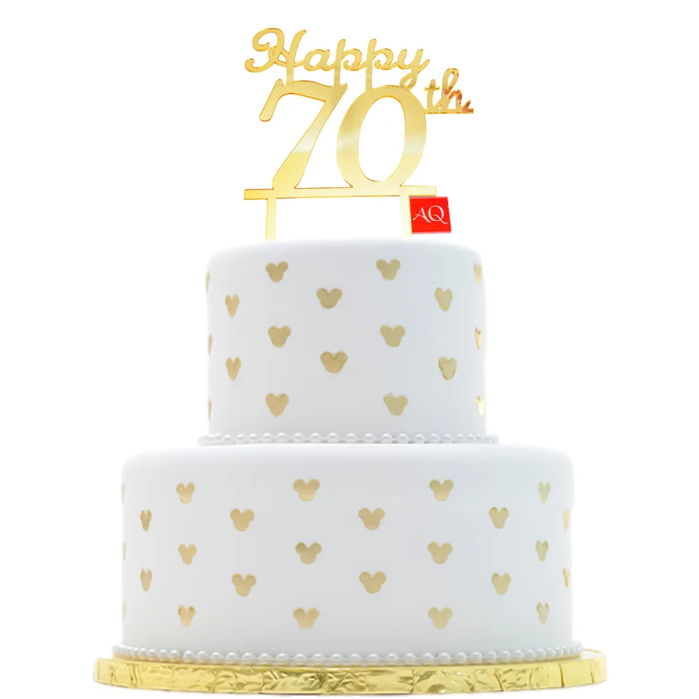 Акриловые цифры Happy 70th для торта на день рождения 21 25 26 27 18 28 29 30 40 50 60 70 топпер
