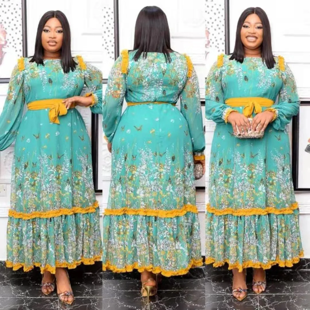 Floral Chiffon Dress New Autumn African Dresses For Women Dashiki Loose Long Sleeve Maxi Dresses African Clothing Fairy Dreess
Floral Chiffon Dress New Autumn African Dresses For Women Dashiki Loose Long Sleeve Maxi Dresses African Clothing Fairy Dreess