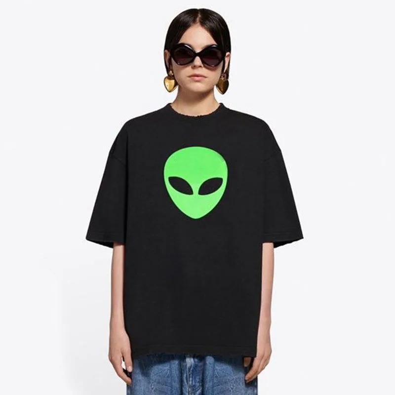 Personality High Sale Funny Cool Alien Green Head Printed T-Shirt Fashion O Neck Loose Comfortable Cotton Short Sleeve
Personality High Sale Funny Cool Alien Green Head Printed T-Shirt Fashion O Neck Loose Comfortable Cotton Short Sleeve