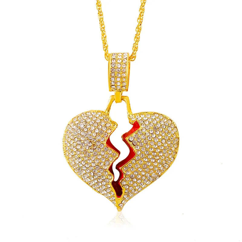 Broken Heart Pendant Necklaces For Women Men Hip Hop Rhinestone Necklace Gold Punk Vintage Chain Necklace 2021 New
Broken Heart Pendant Necklaces For Women Men Hip Hop Rhinestone Necklace Gold Punk Vintage Chain Necklace 2021 New