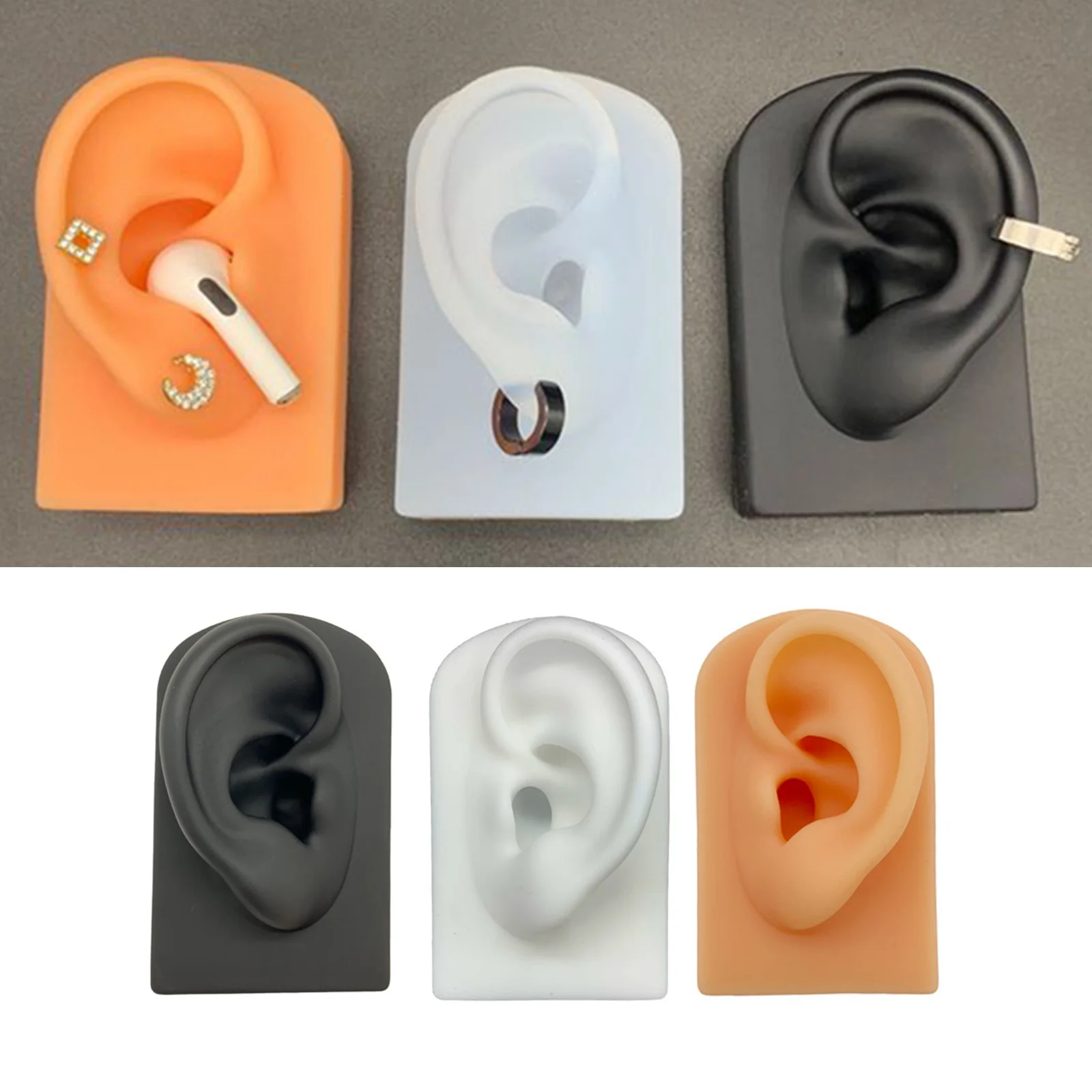 1 Right/Left Silicone Ear Model Professional Practice Piercings Tools Earrings Ear Studs Jewelry Display Ear Model Can Be Reused
1 Right/Left Silicone Ear Model Professional Practice Piercings Tools Earrings Ear Studs Jewelry Display Ear Model Can Be Reused