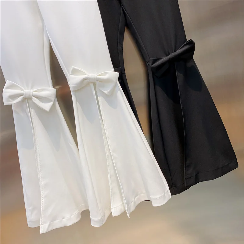 DEAT 2021 New Spring And Summer Fashion Casual Solid Color High Waist Sweet Slit Bow Slim Flared Boot Cut Long Pants Women SK516
DEAT 2021 New Spring And Summer Fashion Casual Solid Color High Waist Sweet Slit Bow Slim Flared Boot Cut Long Pants Women SK516