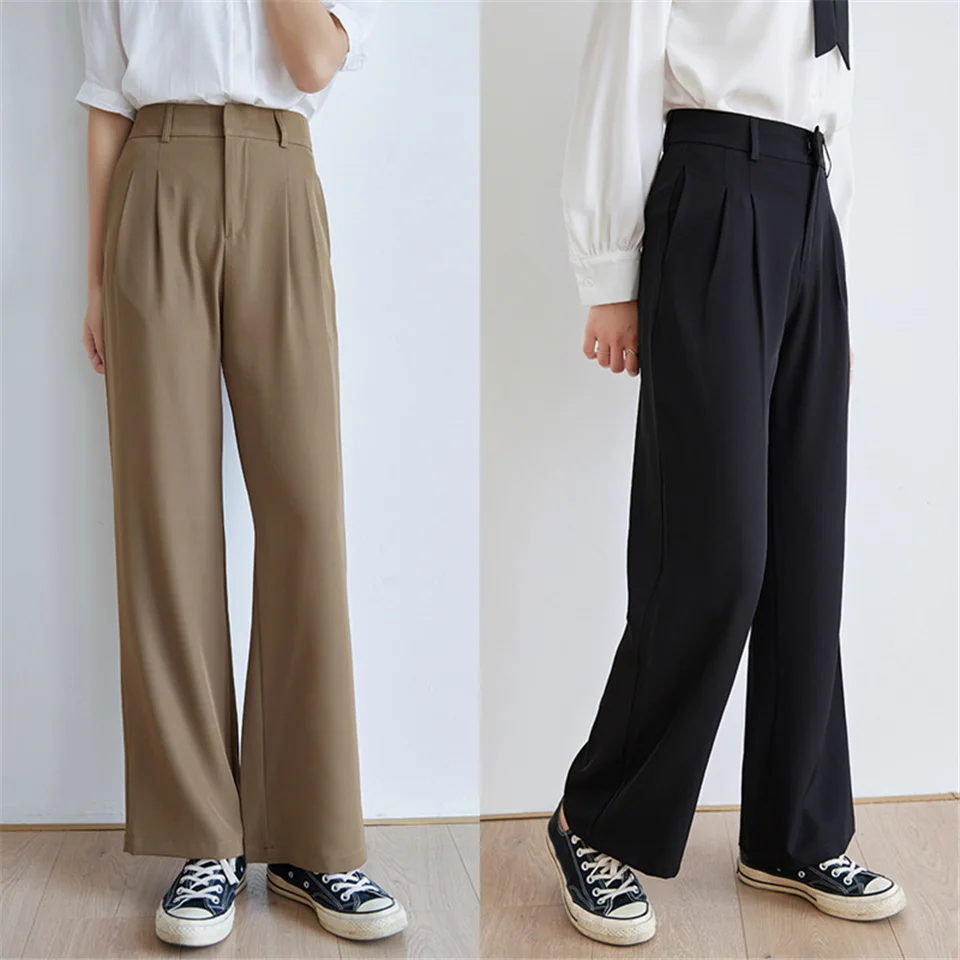 New Spring Summer Loose Straight Pants Women Casual Korean High Waist Pants Fashion Drape Wide Leg Trousers Femme
New Spring Summer Loose Straight Pants Women Casual Korean High Waist Pants Fashion Drape Wide Leg Trousers Femme
