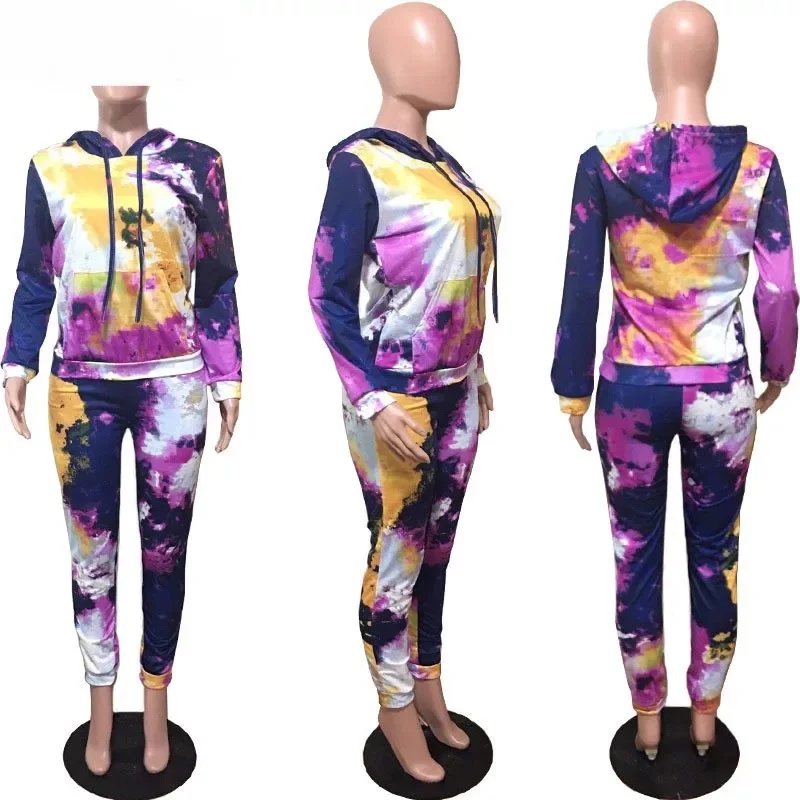 Sport Tie Dye Print Women Two Piece Set Hooded Sweatshirts Jogger Sweatpants Suit Tracksuit Fitness Outfit Matching casual Set
Sport Tie Dye Print Women Two Piece Set Hooded Sweatshirts Jogger Sweatpants Suit Tracksuit Fitness Outfit Matching casual Set