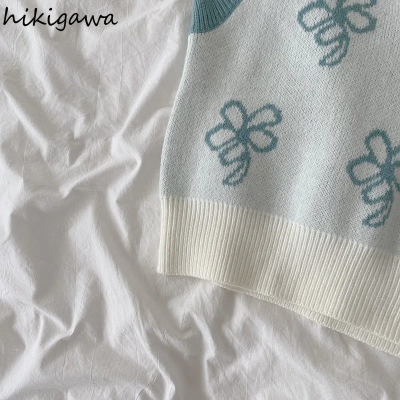 Kihigawa Vintage Sweater Women 2021 Japanese Fashion Knit Cropped Pullovers Vest V-neck Sleeveless Floral Waistcoat Tops Mujer
Kihigawa Vintage Sweater Women 2021 Japanese Fashion Knit Cropped Pullovers Vest V-neck Sleeveless Floral Waistcoat Tops Mujer