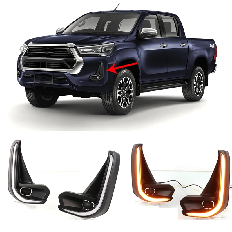Car LED DRL Daytime Running Lights Daylight Fog Lamp Decoration Turn Signal for Toyota Hilux Revo 2020 2021
Car LED DRL Daytime Running Lights Daylight Fog Lamp Decoration Turn Signal for Toyota Hilux Revo 2020 2021
