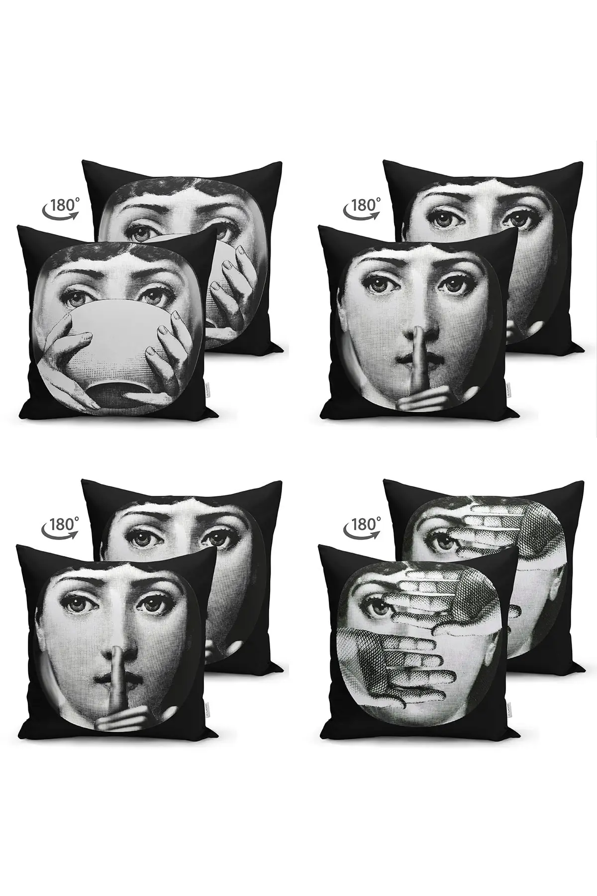Double-Sided Black Zeminli Fornasetti Patterned 4'l Suede Cushion Pillow decorate Case Set
Double-Sided Black Zeminli Fornasetti Patterned 4'l Suede Cushion Pillow decorate Case Set