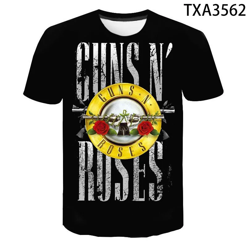 Мужская/женская футболка с 3D-принтом Guns N Roses прикольная летняя коротким рукавом в