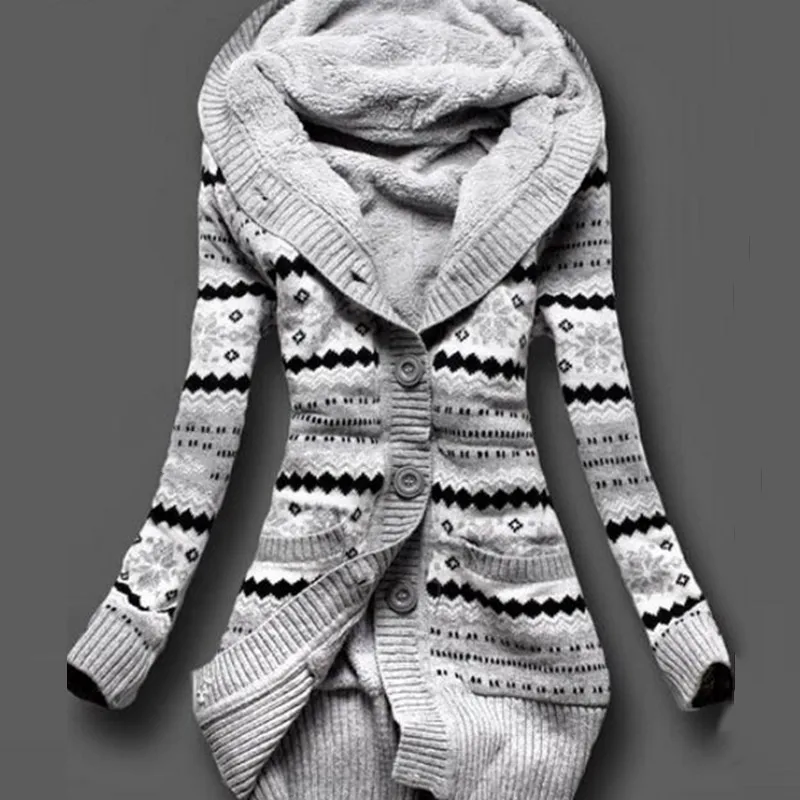 Women Winter Thick Hooded Cardigans Sweaters Fleece Warm Solid Loose Knitted Coat Long Sleeve Knitwear Outerwear JAN88
Women Winter Thick Hooded Cardigans Sweaters Fleece Warm Solid Loose Knitted Coat Long Sleeve Knitwear Outerwear JAN88