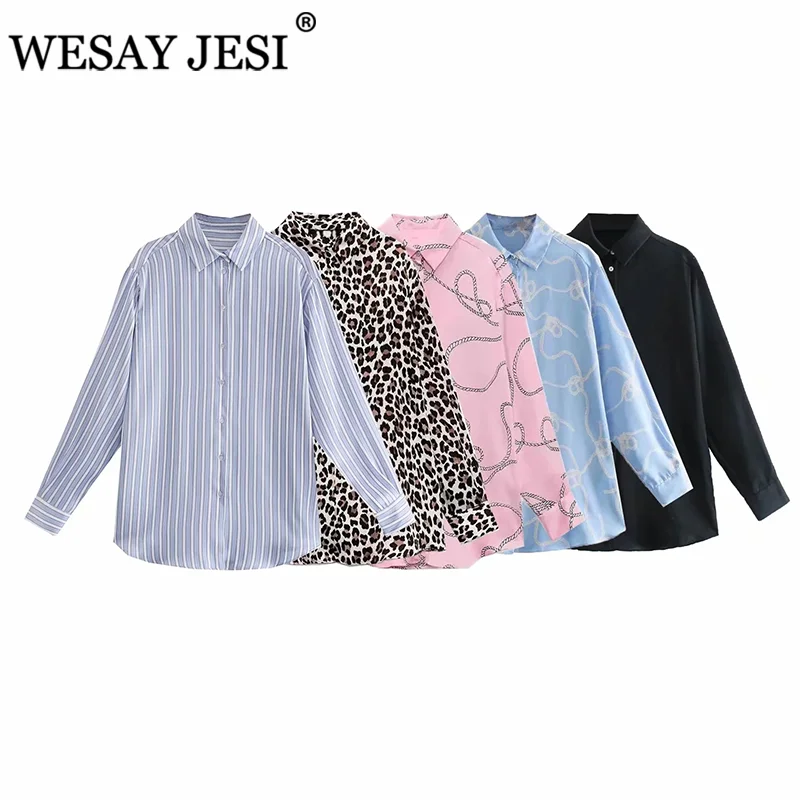 WESAY JESI Women Clothing Shirts TRAF ZA Long Sleeve Vintage Single Breasted Bow Tie Office Lady Printing Satin Casual Shirts
WESAY JESI Women Clothing Shirts TRAF ZA Long Sleeve Vintage Single Breasted Bow Tie Office Lady Printing Satin Casual Shirts