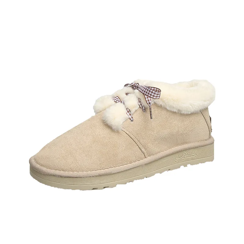 Women Snow Boots Faux Fur Faux Suede Ankle Boots Winter Bow Lace-Up Comfortable Flat Wool Boots Women Shoes Ladies Footwear
Women Snow Boots Faux Fur Faux Suede Ankle Boots Winter Bow Lace-Up Comfortable Flat Wool Boots Women Shoes Ladies Footwear