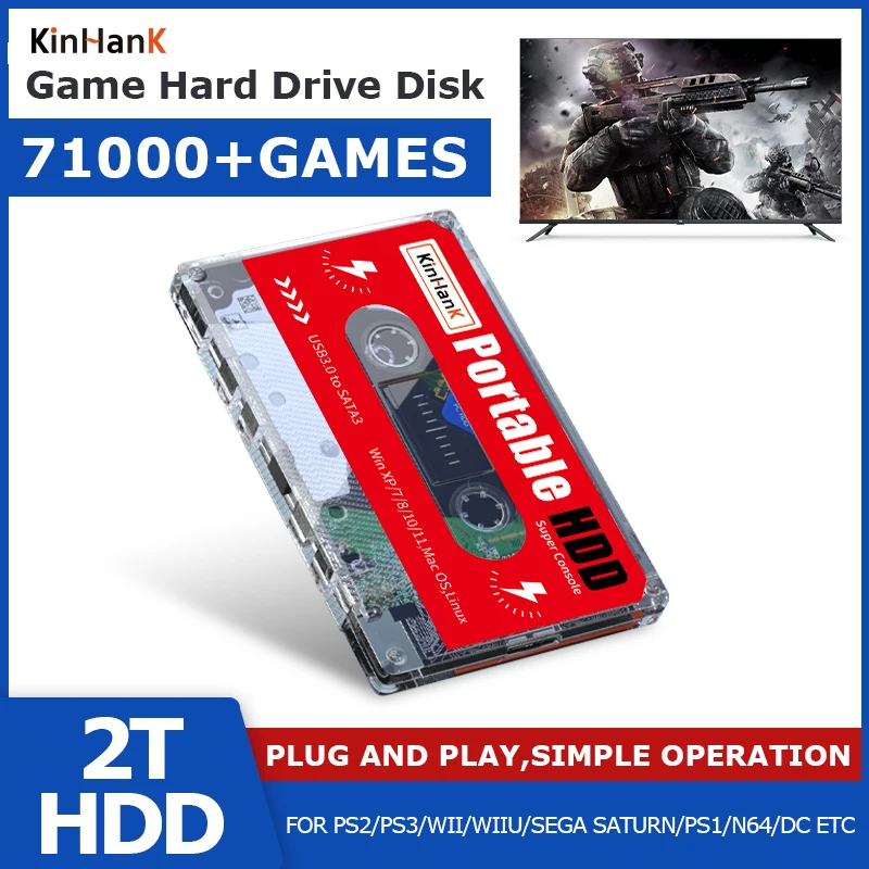 2T Batocera HDD Built-in 70000+ Games Portable External Game Hard Drive For PC/Windows For PS3/PSP/WII/PS1/Game Cube/X BOX/WIIU
2T Batocera HDD Built-in 70000+ Games Portable External Game Hard Drive For PC/Windows For PS3/PSP/WII/PS1/Game Cube/X BOX/WIIU