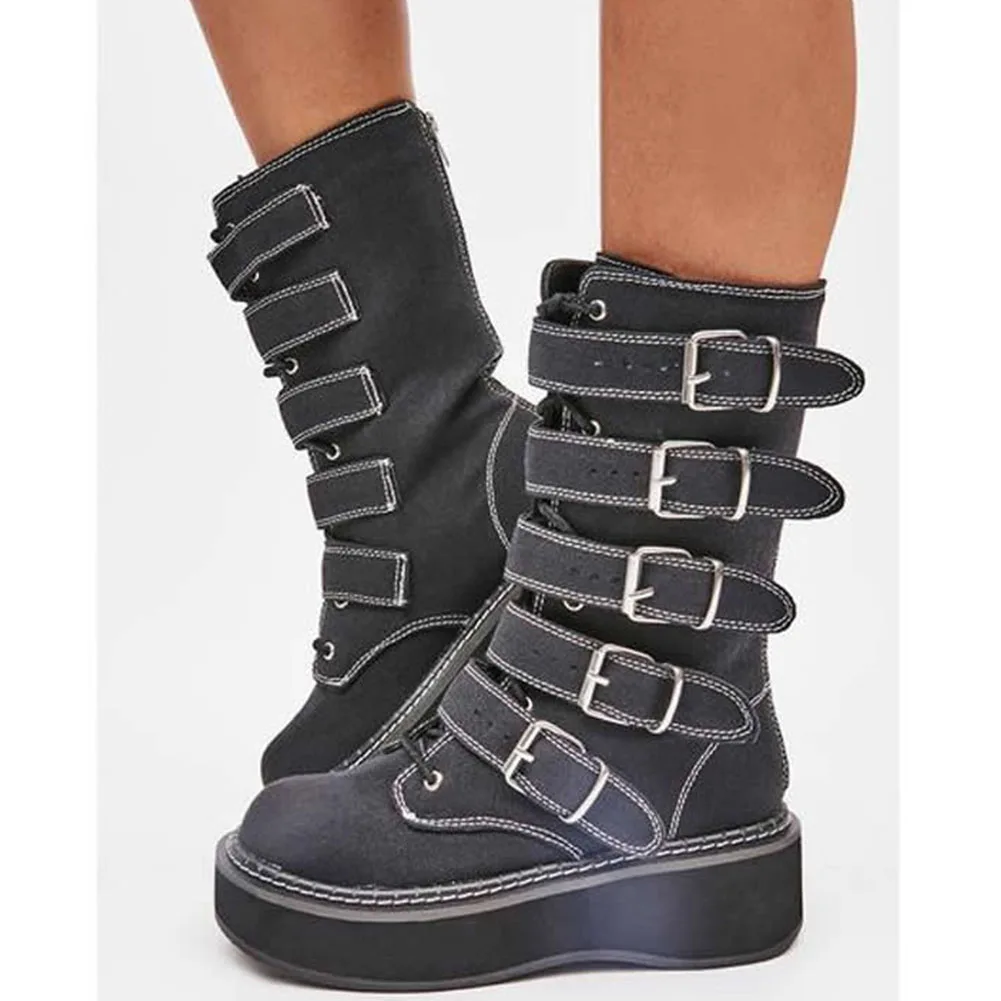 Brand Design 2021 Winter Platform Female Boots Comfy Flat Heel Zip Patchwork Med Heel Ankle Boots With Buckle Big Size 48
Brand Design 2021 Winter Platform Female Boots Comfy Flat Heel Zip Patchwork Med Heel Ankle Boots With Buckle Big Size 48