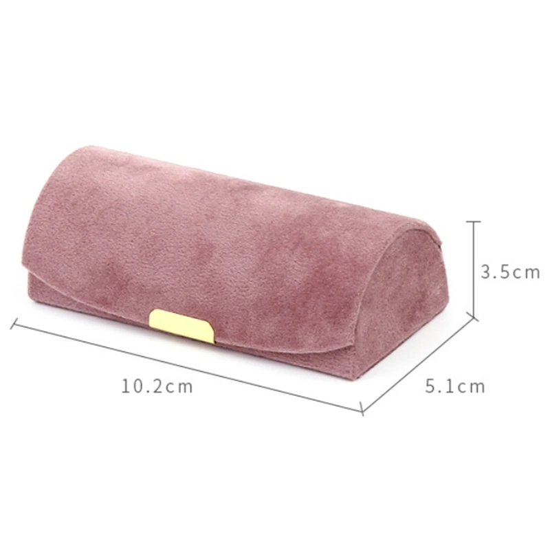 Fashion Arched Jewelry Box Beaded Velvet Travel Portable Ring Box