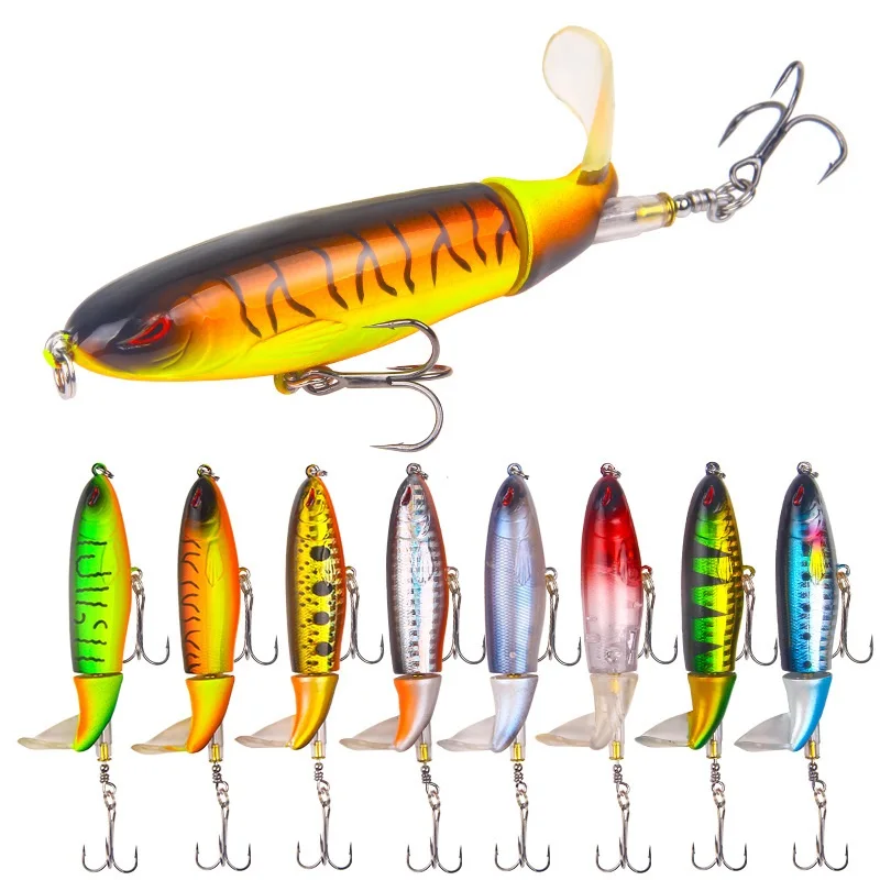 Fishing Lure 100mm 14g Hot Selling Pesca Topwater Rotating Soft Tail Popper Pencil Wobbler Whopper Plopper
Fishing Lure 100mm 14g Hot Selling Pesca Topwater Rotating Soft Tail Popper Pencil Wobbler Whopper Plopper
