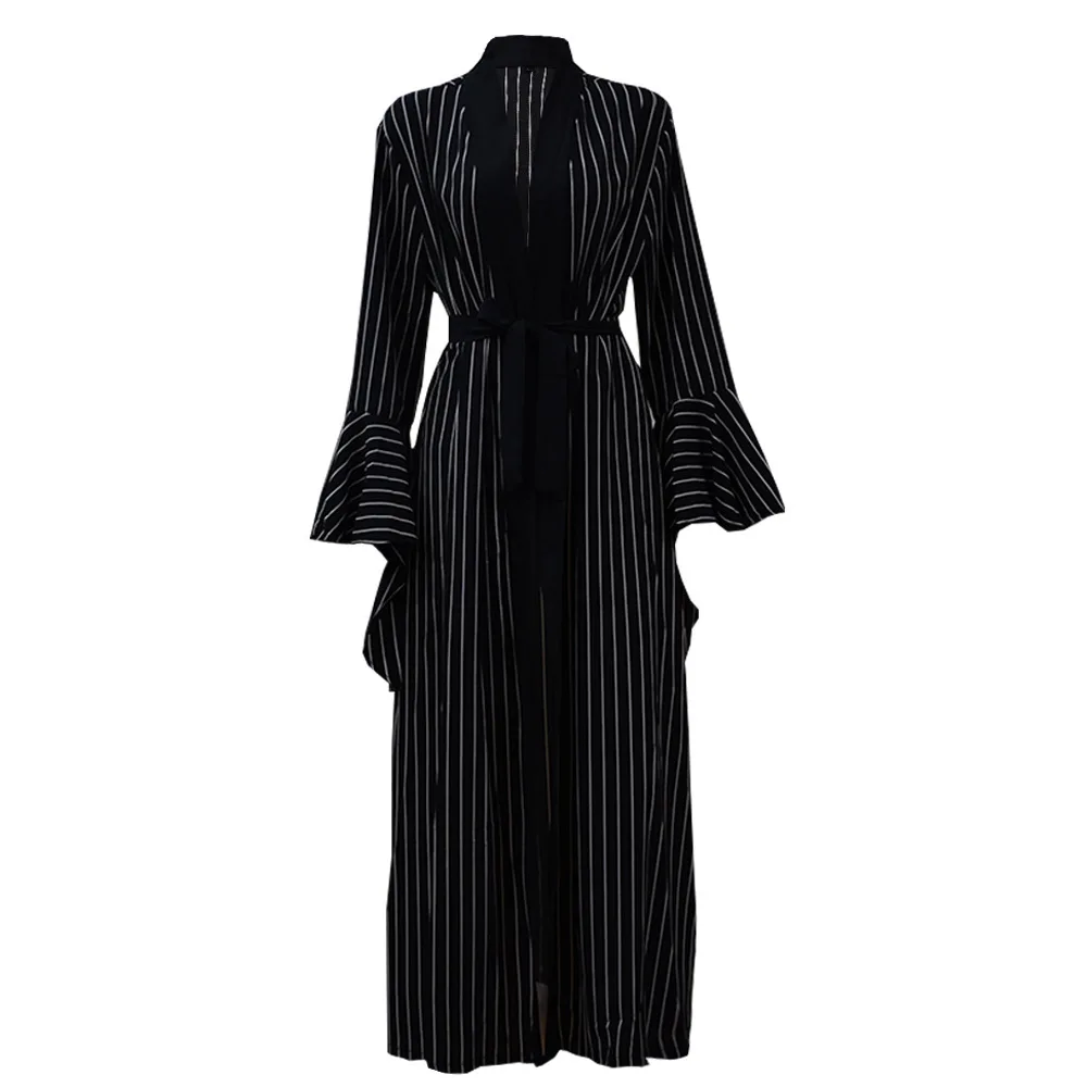 Donsignet Muslim Dress Muslim Fashion Middle East Eid Duabi Abaya Turkey Robe Arab Striped Trumpet Sleeves Loose Cardigan Robe
Donsignet Muslim Dress Muslim Fashion Middle East Eid Duabi Abaya Turkey Robe Arab Striped Trumpet Sleeves Loose Cardigan Robe