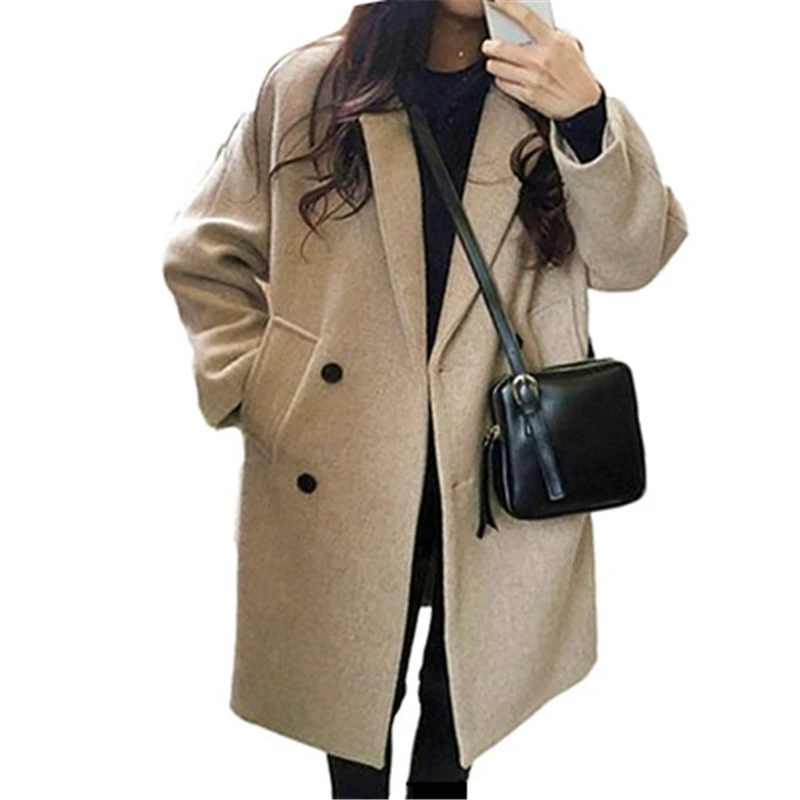 New 2021 Autumn Winter Women's Wool Coats Female Overcoats Long Sleeve Double Breasted Trendy Lady Long Outerwear
New 2021 Autumn Winter Women's Wool Coats Female Overcoats Long Sleeve Double Breasted Trendy Lady Long Outerwear