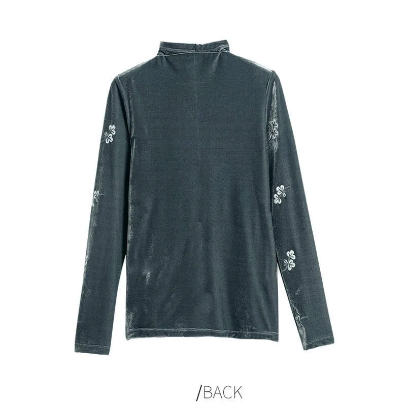 Women Golden Velvet Embroidery T-shirts Autumn Winter Warm Round Neck Long Sleeve Solid Thicken Slim Casual Plus Size 4XL Y32
Women Golden Velvet Embroidery T-shirts Autumn Winter Warm Round Neck Long Sleeve Solid Thicken Slim Casual Plus Size 4XL Y32