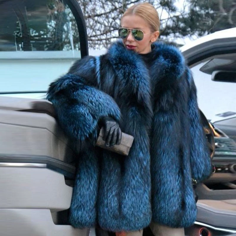 2021 High Quality 100% Natural Silver Fox Fur X- Long Fox Fur Coat Turn-down Collar Warm Winter Sale For Women Loose Style
2021 High Quality 100% Natural Silver Fox Fur X- Long Fox Fur Coat Turn-down Collar Warm Winter Sale For Women Loose Style