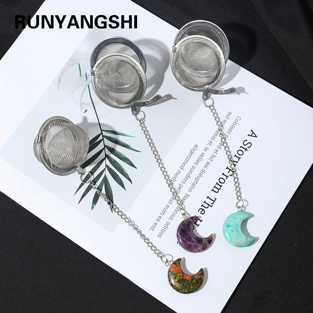 1PC Natural Crystal Moon Sculpture 304 Stainless Steel Tea Maker Tea Filter Moon Type Rose Quartz Pendant Decorative
1PC Natural Crystal Moon Sculpture 304 Stainless Steel Tea Maker Tea Filter Moon Type Rose Quartz Pendant Decorative