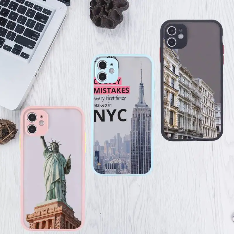 new york Phone Case For iPhone 12 11 Mini Pro XR XS Max 7 8 Plus X Matte transparent Pink Back Cover
new york Phone Case For iPhone 12 11 Mini Pro XR XS Max 7 8 Plus X Matte transparent Pink Back Cover