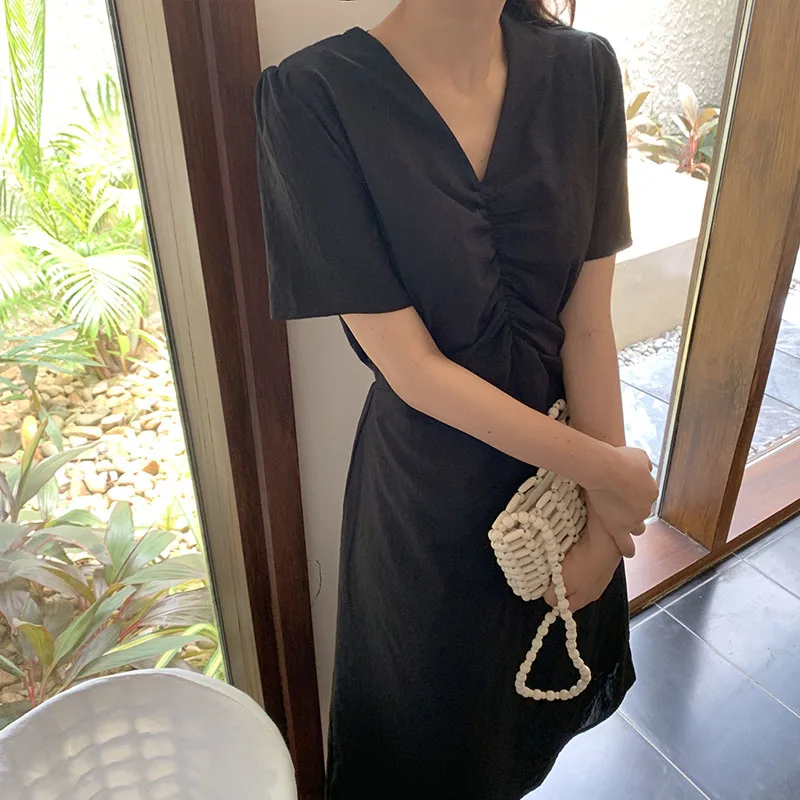 Vintage Women's Dress Temperament Short Sleeve Ladies Dresses Fashion Slim Waist Female Dresses V-Neck Summer Women Dress
Vintage Women's Dress Temperament Short Sleeve Ladies Dresses Fashion Slim Waist Female Dresses V-Neck Summer Women Dress