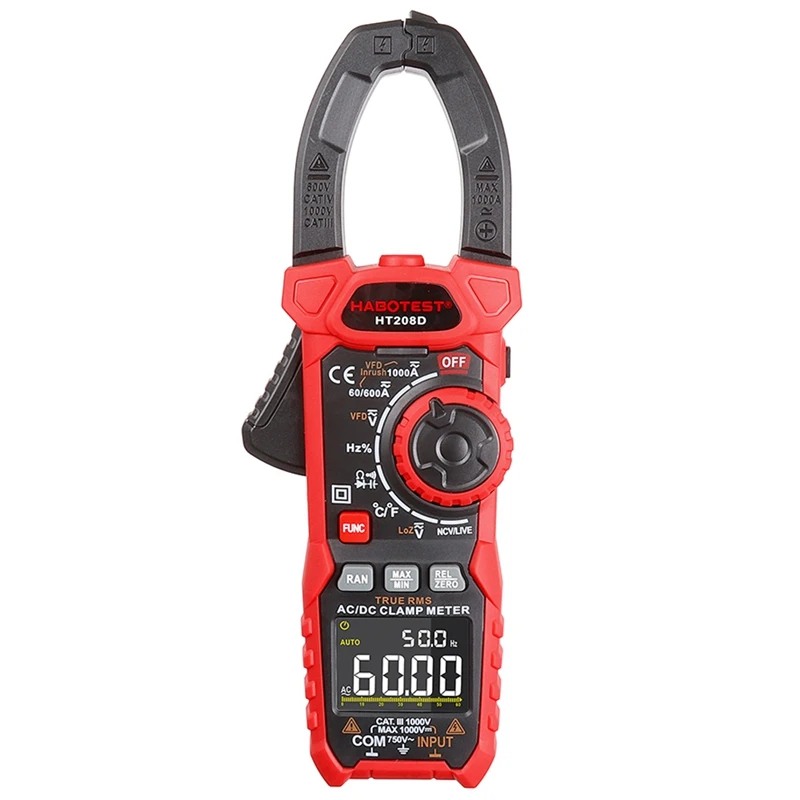 HABOTEST HT208D Clamp Meter Digital Multimeter Professional Current Voltage Diode Resistance Continuity Test Meter
HABOTEST HT208D Clamp Meter Digital Multimeter Professional Current Voltage Diode Resistance Continuity Test Meter