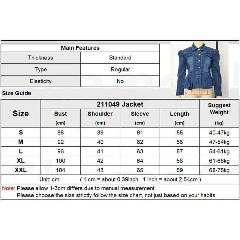 Big Breast Women Ruffles Hem Bomber Denim Coat with Belt 2XL Streetwear Peplum Slim Outwear Chi Party Club Cropped Jeans Jackets
Big Breast Women Ruffles Hem Bomber Denim Coat with Belt 2XL Streetwear Peplum Slim Outwear Chi Party Club Cropped Jeans Jackets