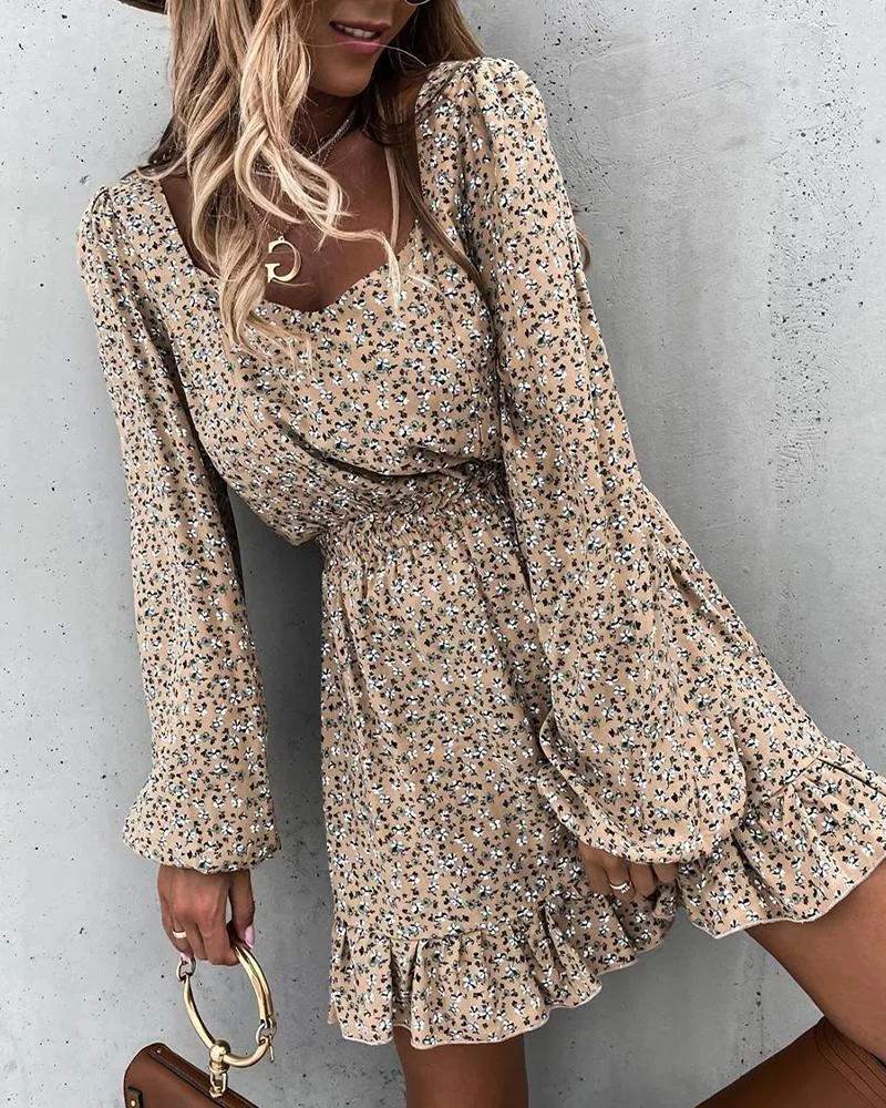 And Spring Waist Women's Style Elastic Print And With Mini Hedging Square Dress Fashion Collar Dresses Ruffle Autumn Sweet Fash
And Spring Waist Women's Style Elastic Print And With Mini Hedging Square Dress Fashion Collar Dresses Ruffle Autumn Sweet Fash