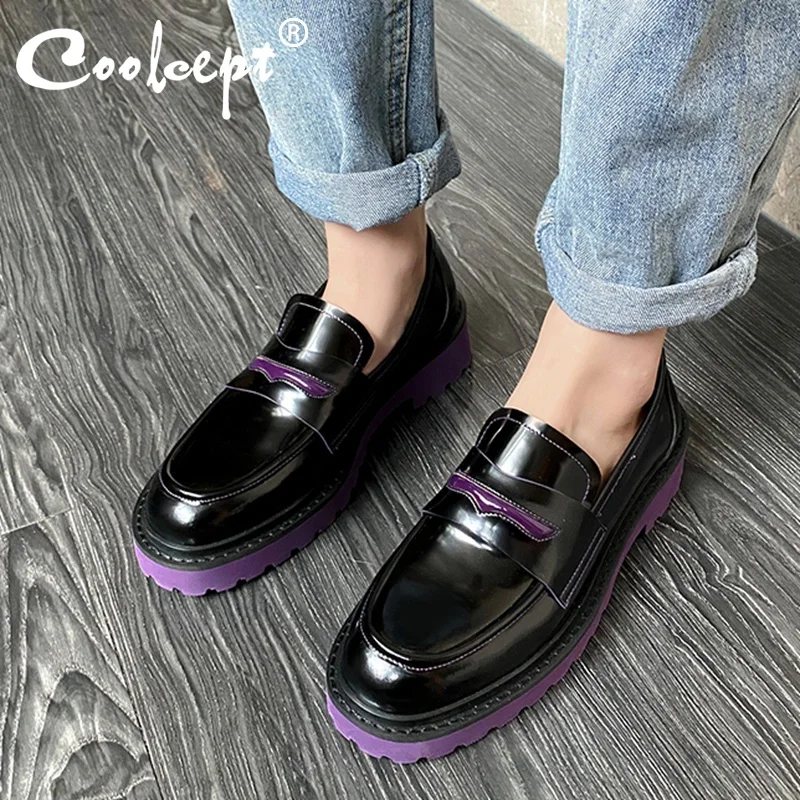 Coolcept Real Leather Women Flats Shoes Fashion Round Toe Platform Spring Shoes Woman Casual Daily Office Footwear Size 34-39
Coolcept Real Leather Women Flats Shoes Fashion Round Toe Platform Spring Shoes Woman Casual Daily Office Footwear Size 34-39
