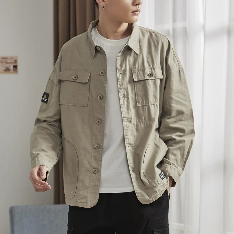 American tooling shirt men's long-sleeved spring autumn 2021 military style multi-pocket thin Japanese retro loose shirt
American tooling shirt men's long-sleeved spring autumn 2021 military style multi-pocket thin Japanese retro loose shirt