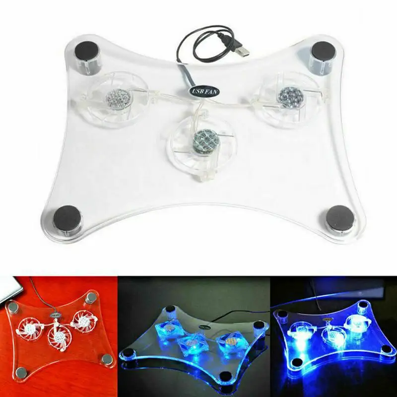 5V USB Gaming Laptop Cooler Cooling Pad Bracket Exhaust Fan 3 Fan LED Heat Sink USB Laptop Cooling Pad Notebook Stand for Laptop
5V USB Gaming Laptop Cooler Cooling Pad Bracket Exhaust Fan 3 Fan LED Heat Sink USB Laptop Cooling Pad Notebook Stand for Laptop