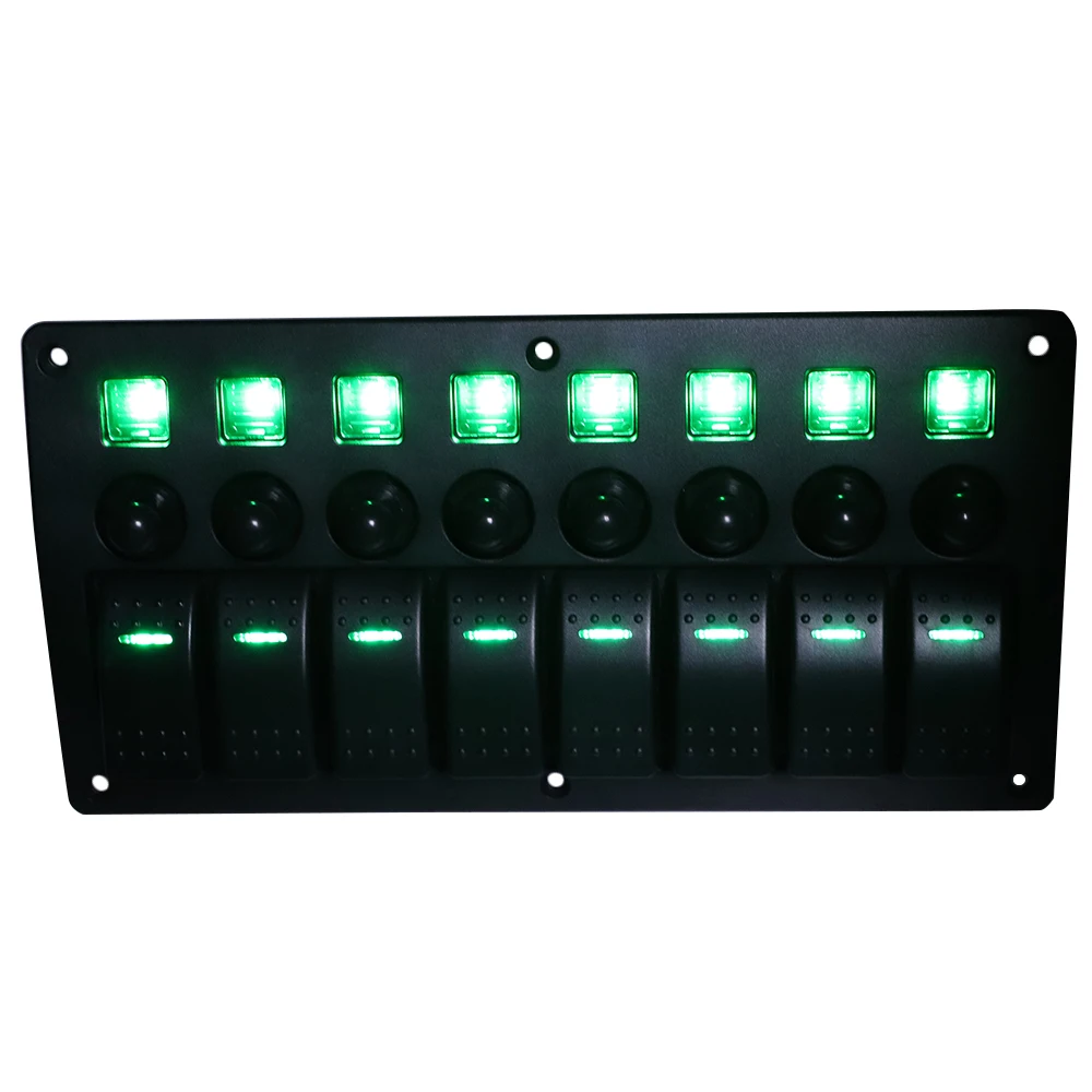 New 8 gang toggle LED light switch panel 12V 20A 24V 10A waterproof switch 5 pin for Jeep marine
New 8 gang toggle LED light switch panel 12V 20A 24V 10A waterproof switch 5 pin for Jeep marine